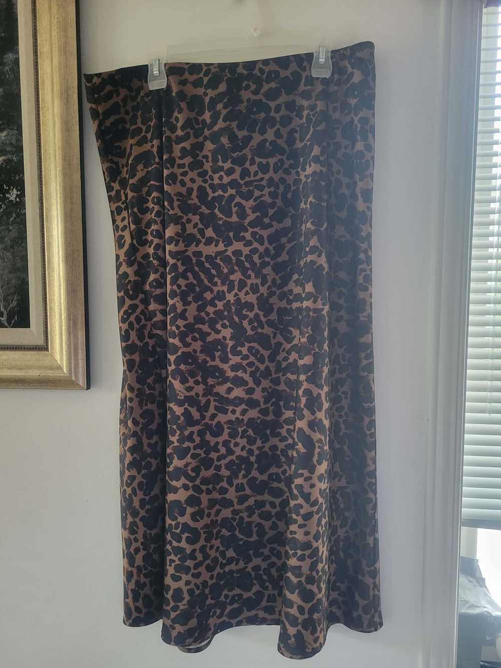 Rachel Zoe Animal Print Skirt in Brown and Gray